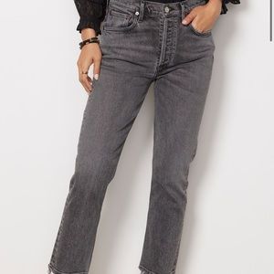 Agolde Riley High Rise Crop Jean in Century Size 27